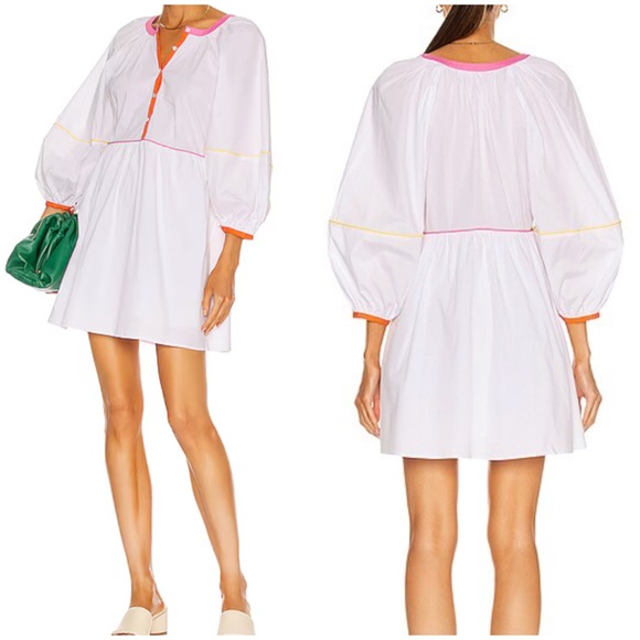 STAUD Mini Demi Dress White Multi - Picture 1 of 16